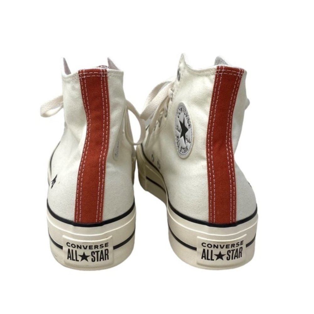 Converse Ctas Lift Platform Women Hi Shoe Canvas White Brown Custom 171209C-WWWB - Picture 7 of 10